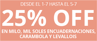 Desde el 1-7 hasta el 5-7 25% off en Milo, Mil Soles Encuadernaciones, Carambola y Levallois