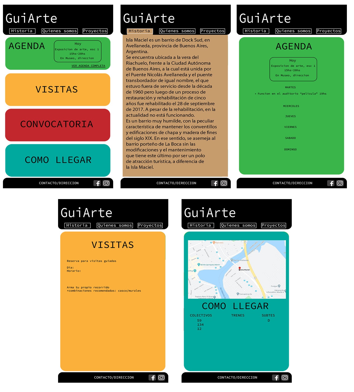 Boceto de la webapp