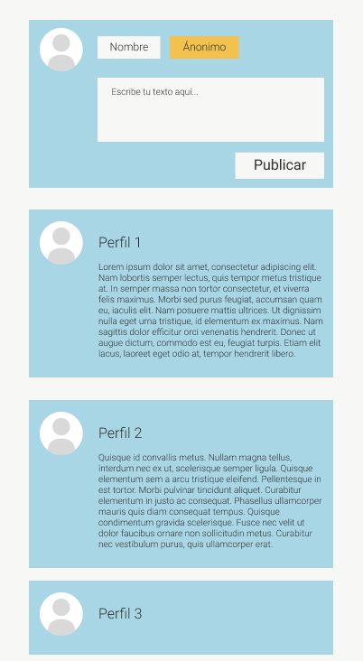 Prototipo mobile Blog